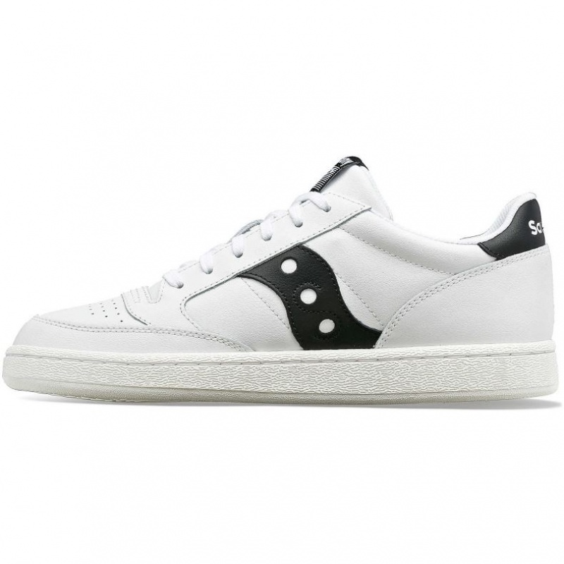 White / Black Women's Saucony Jazz Court PU Sneakers | MALAYSIA-DOFH