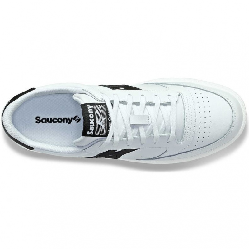 White / Black Women's Saucony Jazz Court PU Sneakers | MALAYSIA-DOFH