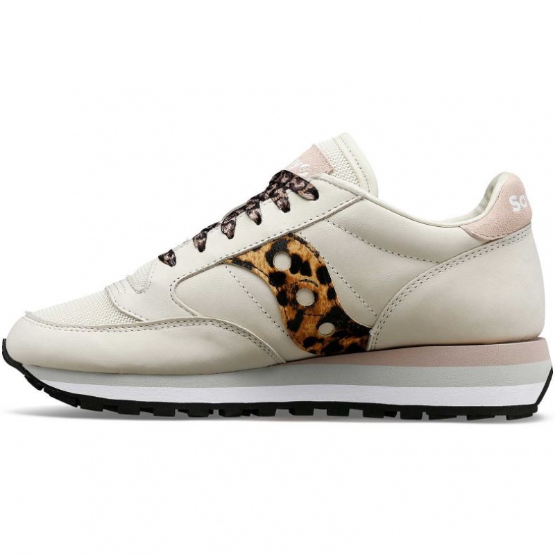 White / Leopard Women's Saucony Jazz Triple Sneakers | MALAYSIA-MNWY