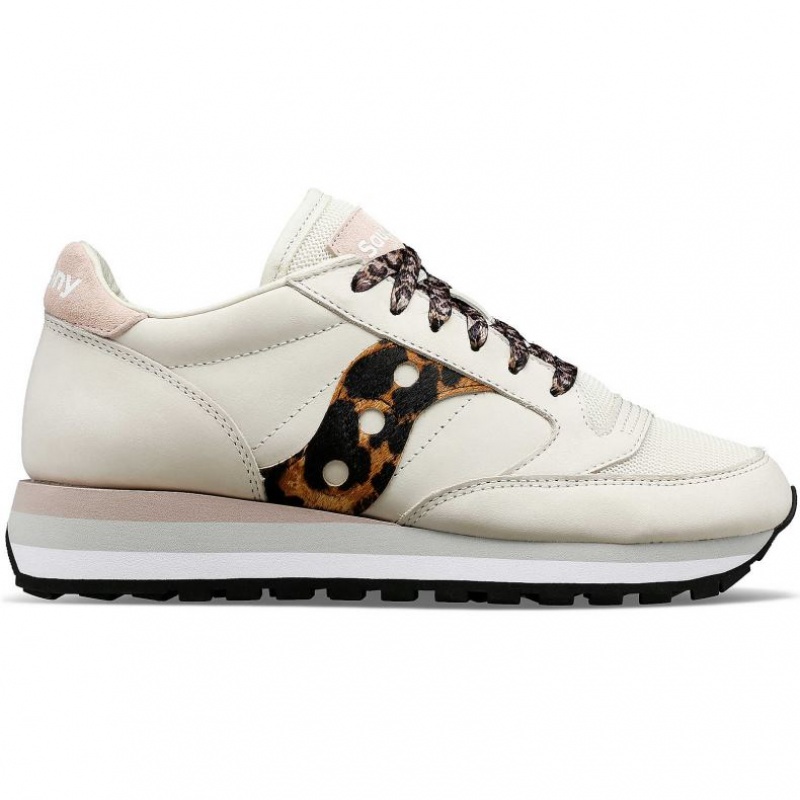 White / Leopard Women\'s Saucony Jazz Triple Sneakers | MALAYSIA-MNWY