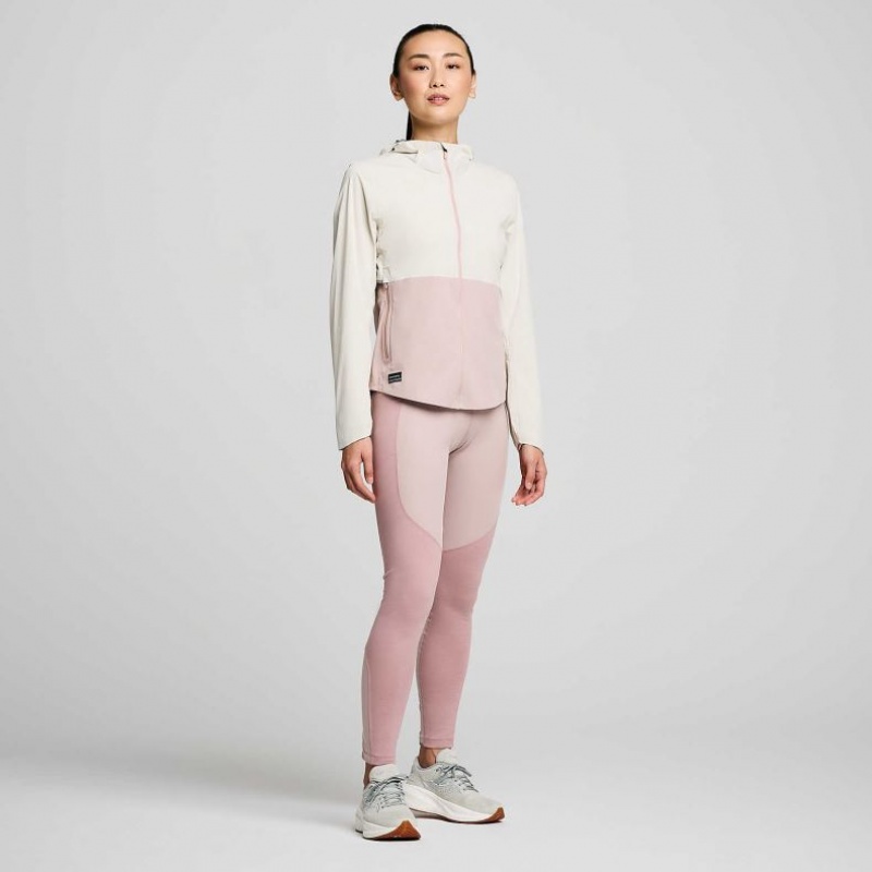 White / Pink Women's Saucony Runshield Jacket | MALAYSIA-DMSK