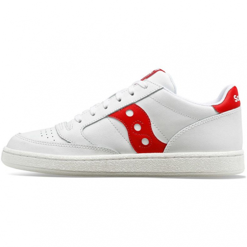 White / Red Men's Saucony Jazz Court PU Sneakers | MALAYSIA-LUVR