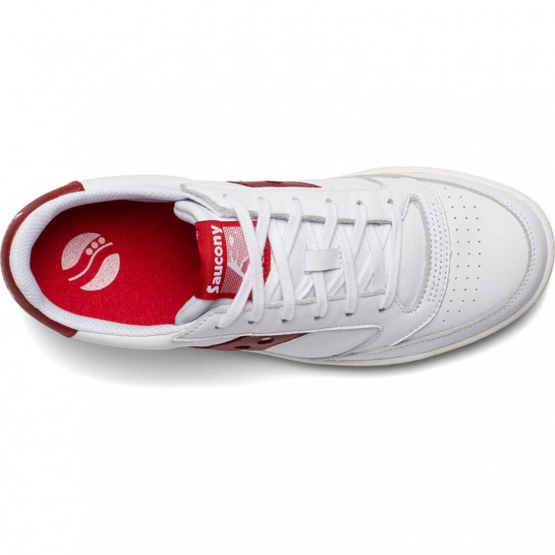 White / Red Women's Saucony Jazz Court Sneakers | MALAYSIA-CEYV