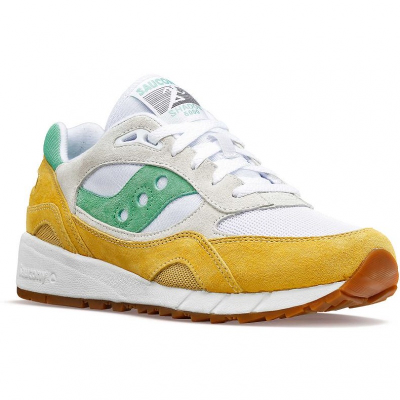 White / Yellow / Green Men's Saucony Shadow 6000 Sneakers | MALAYSIA-XLPS