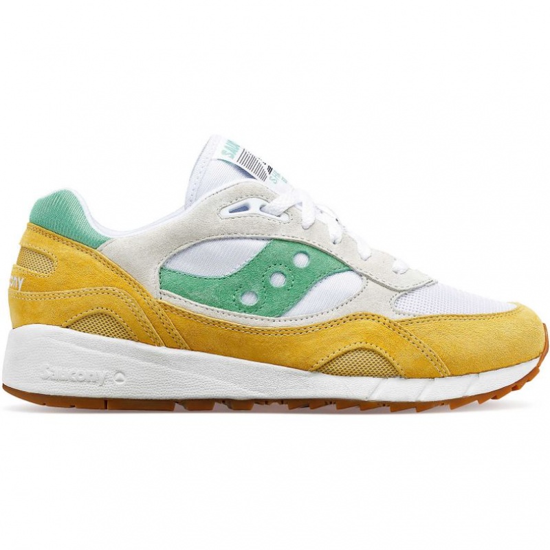 White / Yellow / Green Men\'s Saucony Shadow 6000 Sneakers | MALAYSIA-XLPS