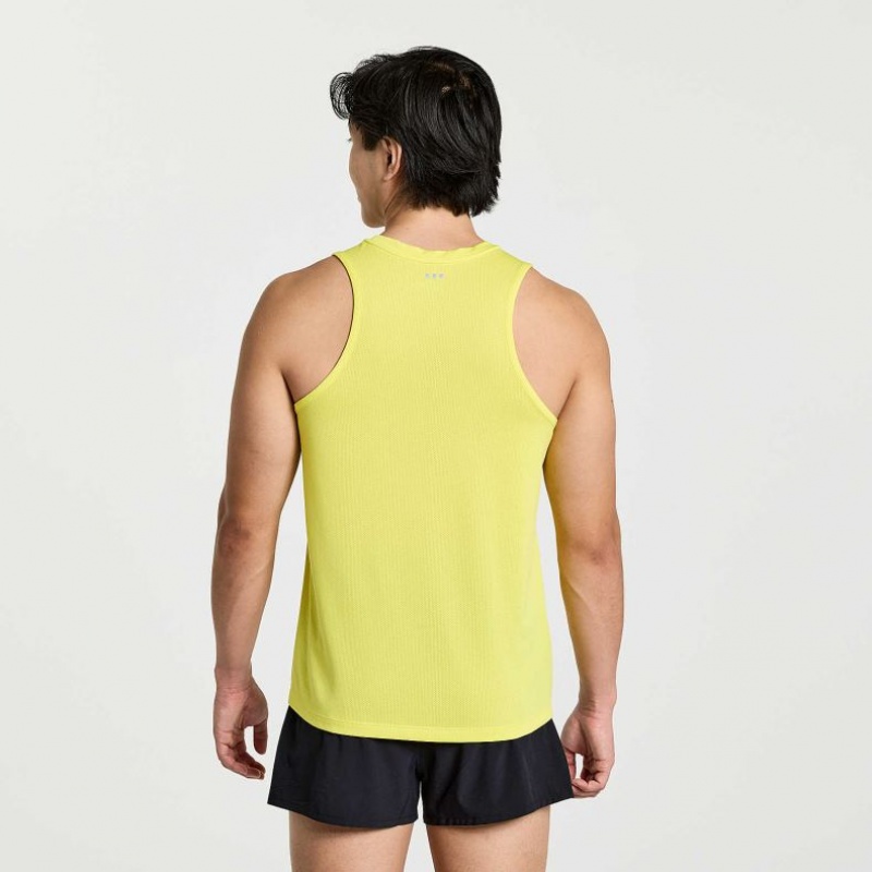 Yellow Men's Saucony Stopwatch Singlet | MALAYSIA-DCQH