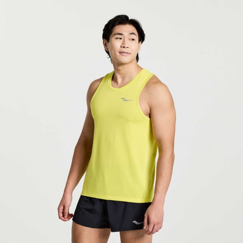 Yellow Men\'s Saucony Stopwatch Singlet | MALAYSIA-DCQH