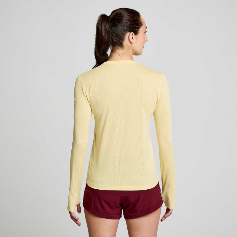 Yellow Women's Saucony Stopwatch Graphic Long Sleeve T-Shirt | MALAYSIA-VOKR