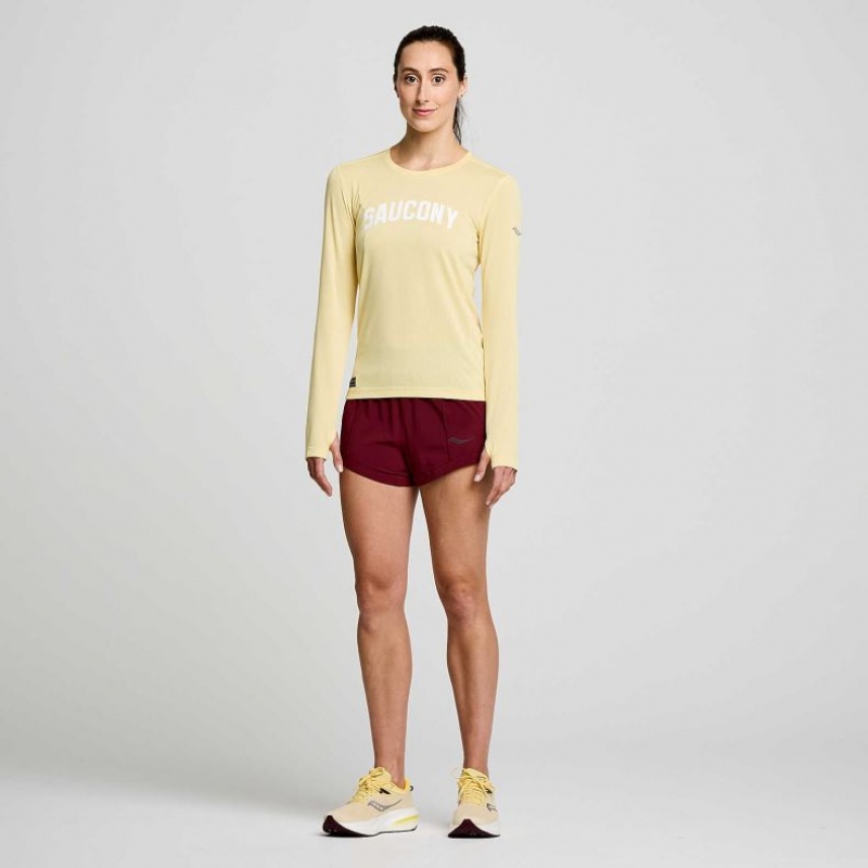 Yellow Women's Saucony Stopwatch Graphic Long Sleeve T-Shirt | MALAYSIA-VOKR