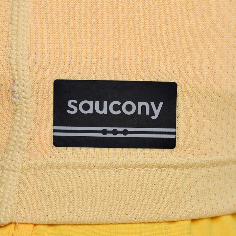 Yellow Women's Saucony Stopwatch Short Sleeve T-Shirt | MALAYSIA-RQYH