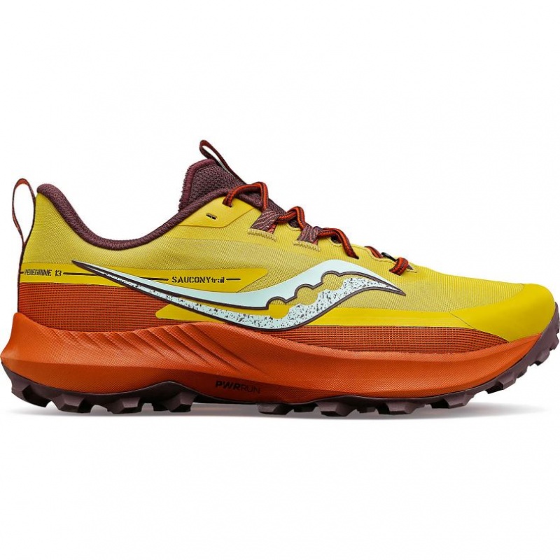 Yellow / Orange Men\'s Saucony Peregrine 13 Trail Running Shoes | MALAYSIA-WGRK